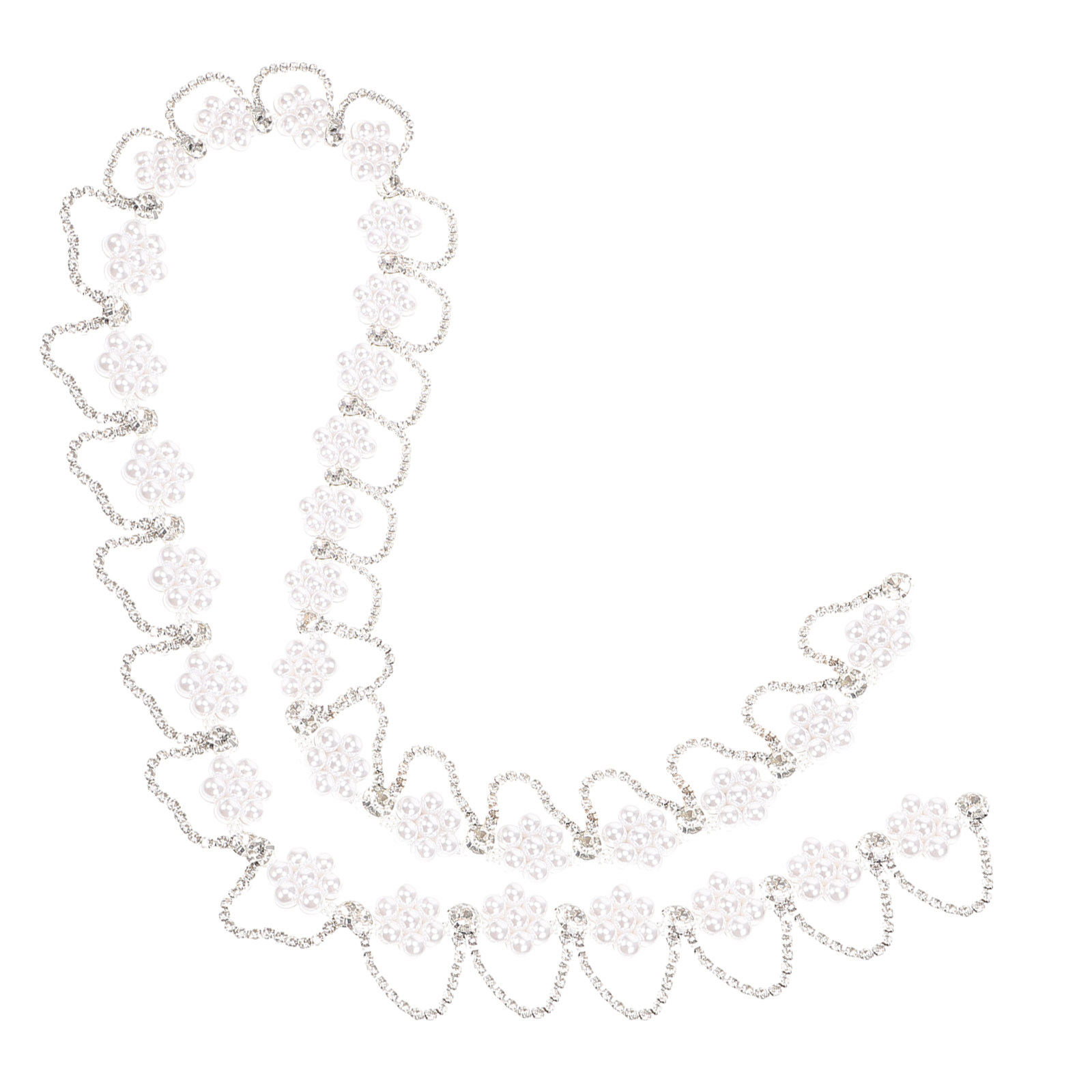 Craft Embellishments - Premium Rhinestone Pearl Chain Trim for