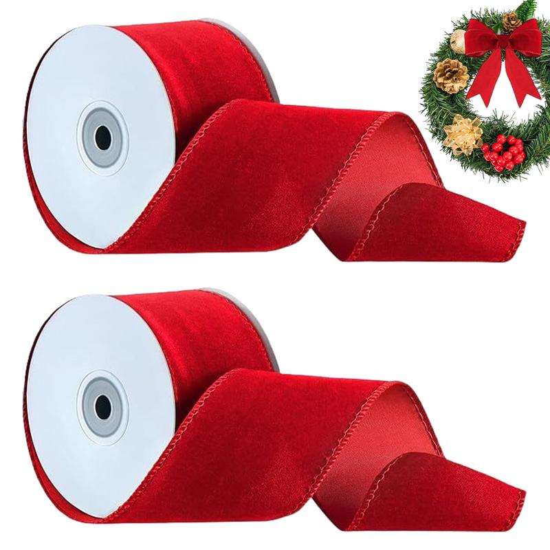 2 Rolls Packaging Wired Velvet - огляд і ціна Velvet Ribbon Roll