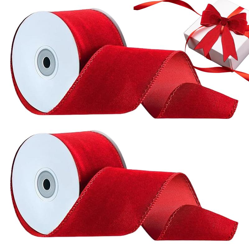 2 Rolls Packaging Wired Velvet - огляд і ціна Velvet Ribbon Roll