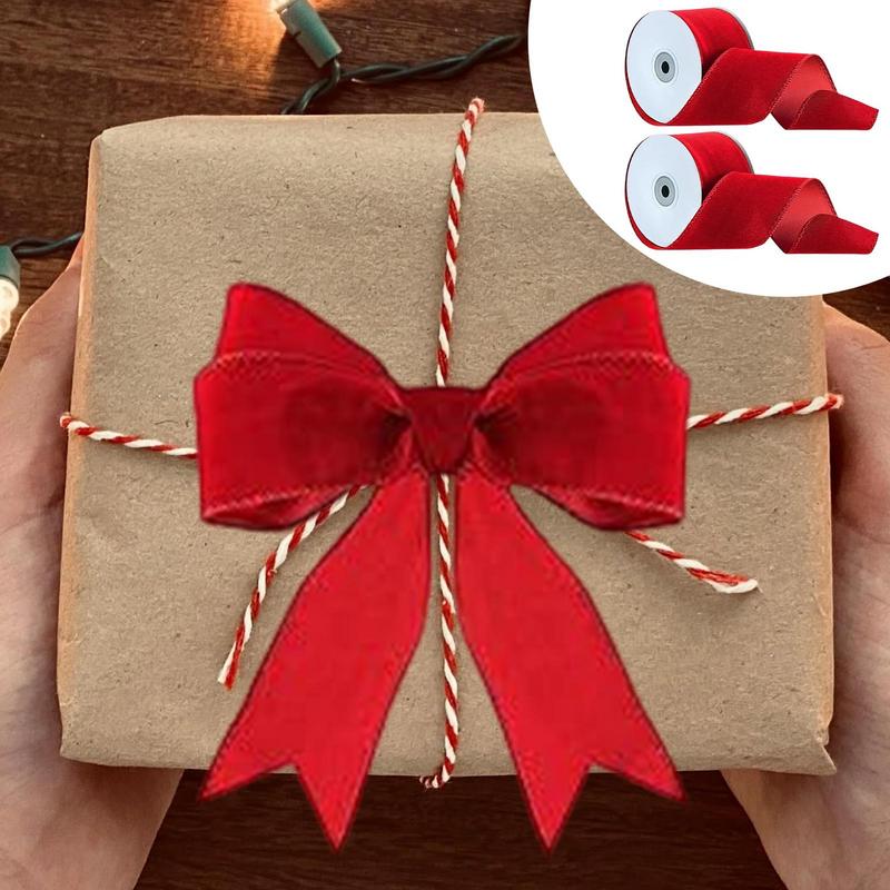 2 Rolls Packaging Wired Velvet - огляд і ціна Velvet Ribbon Roll