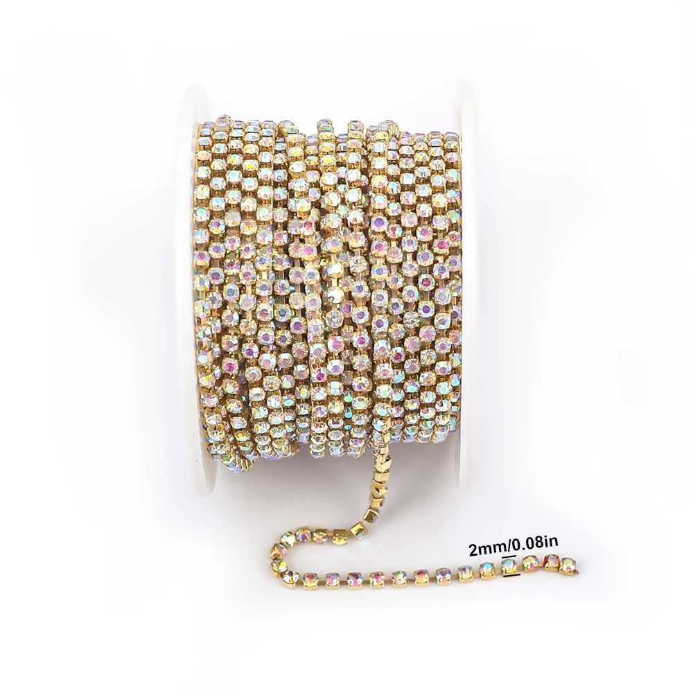9m New 2mm Crystal AB Rhinesto - огляд і ціна Sew On Rhinestone