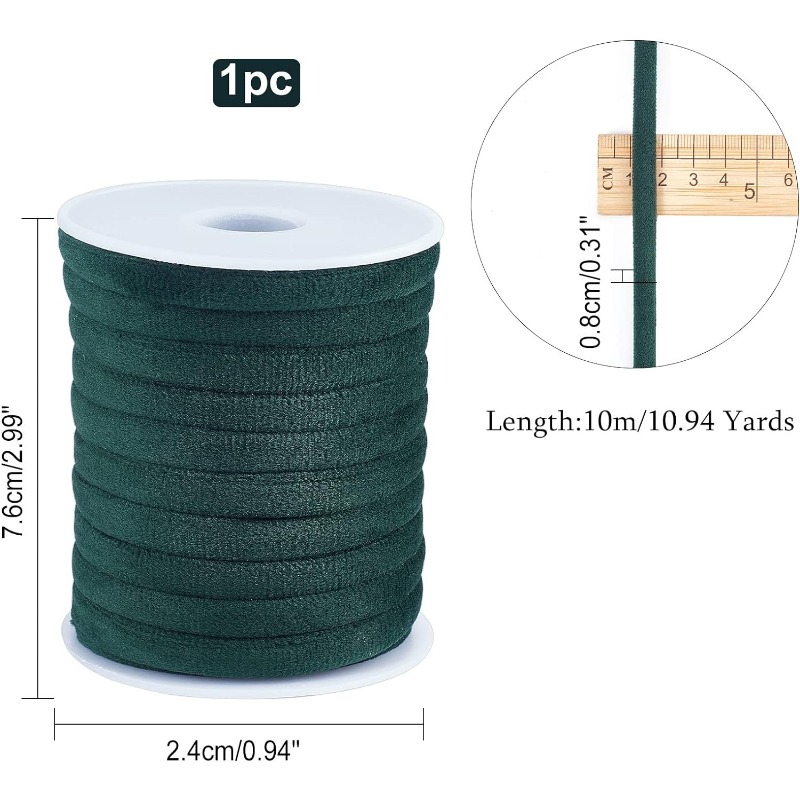 1 Roll 10m 8mm Dark Green Velv - огляд і ціна Velvet Ribbon Roll
