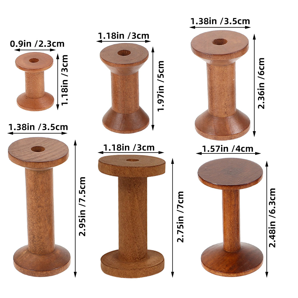 6Pcs Vintage Wooden Thread Spo - огляд і ціна Embroidery Craft